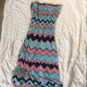 Bright colored maxi dress